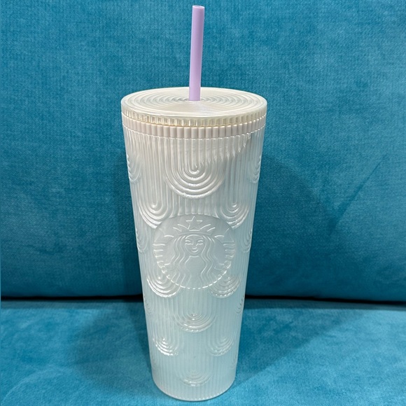 NWT Starbucks 2023 White Pearl Shell Core Siren Scales Cold Cup Tumbler - Picture 3 of 6
